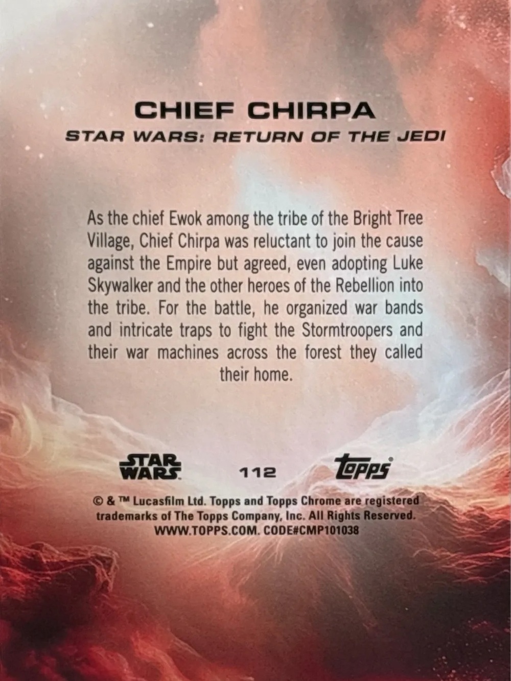 Topps Chrome Star Wars Chief Chirpa Trading Card - Picture 2 of 2